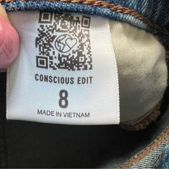 Express NWT High Waist Blue Mini Denim Skirt Size 8 - Picture 8 of 9